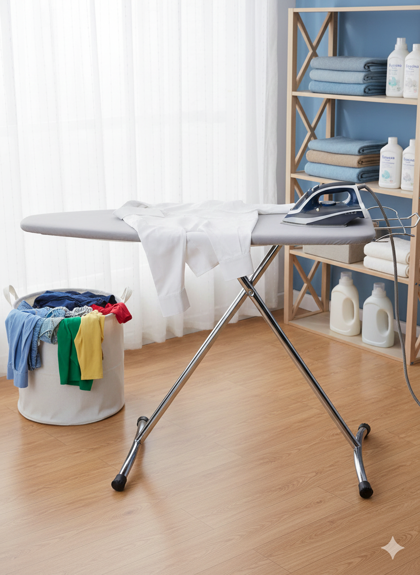 Asse da Stiro Prestige 123x48 cm Salvaspazio Altezza Regolabile Ampia Area di Stiratura