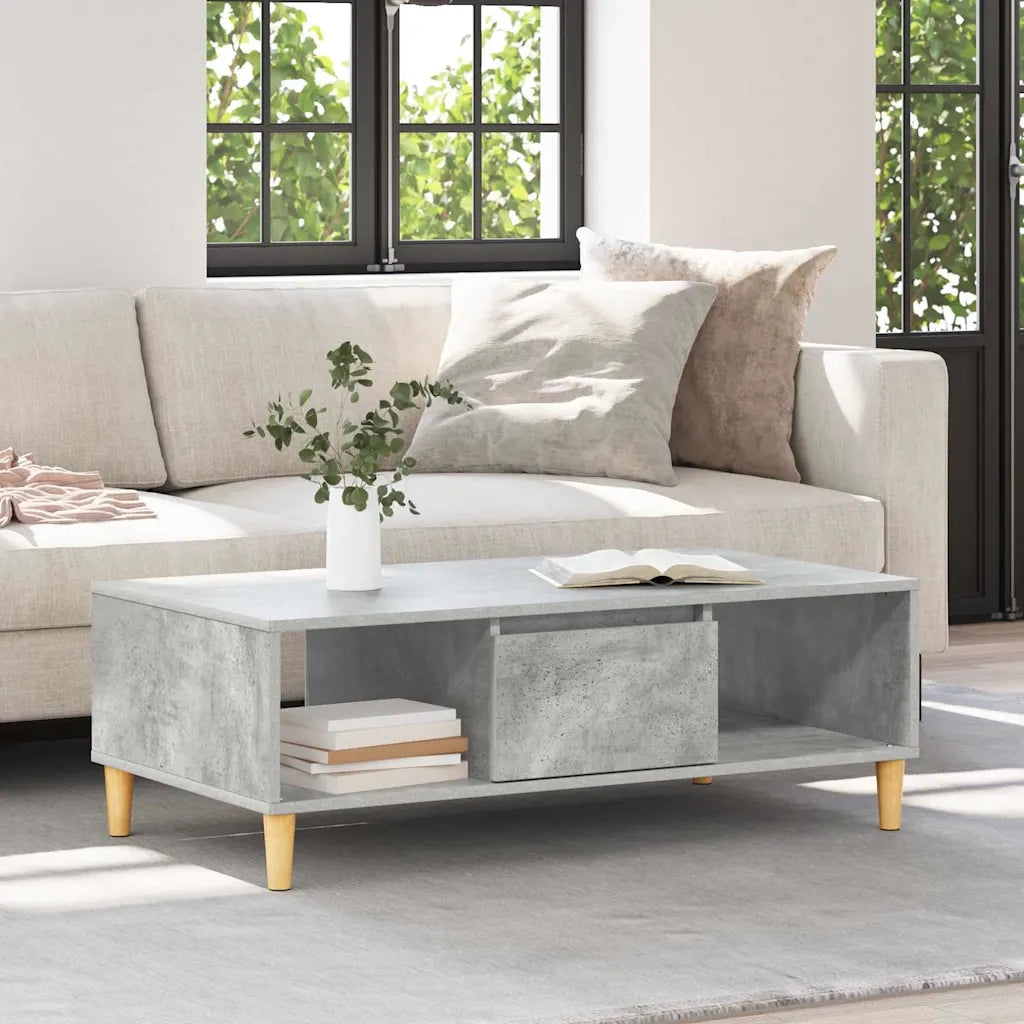 Tavolino da salotto Grigio cemento 102 x 55 x 35 cm 876192