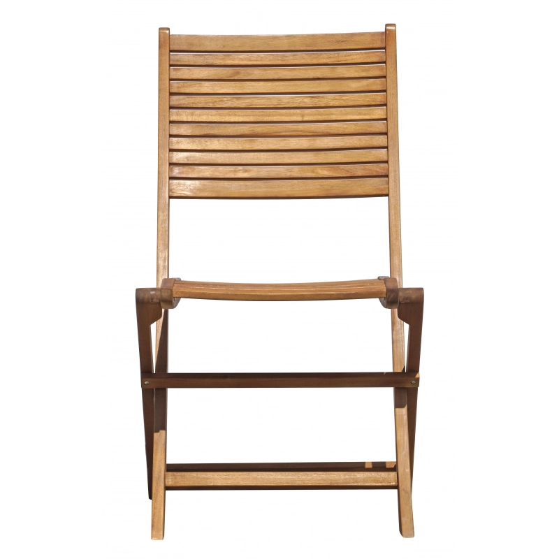 Set Di 2 Sedie Pietrasanta In Acacia Pieghevole Senza Braccioli Moia