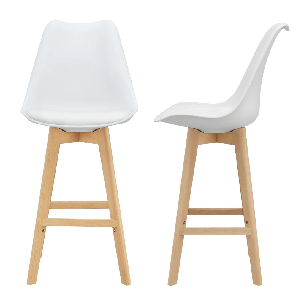 Set 2 sgabelli bar con schienale imbottito in plastica sintetica faggio105 bianco 03_0002777