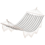 Amaca da giardino con traversini in legno ¨C zephmum ¨C grigio e crema 200x100 cm