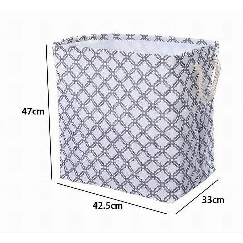 Trade Shop - Cesto Contenitore Portabiancheria Bucato Manici Tessuto Grigio 47x33x42.5cm 79210 -