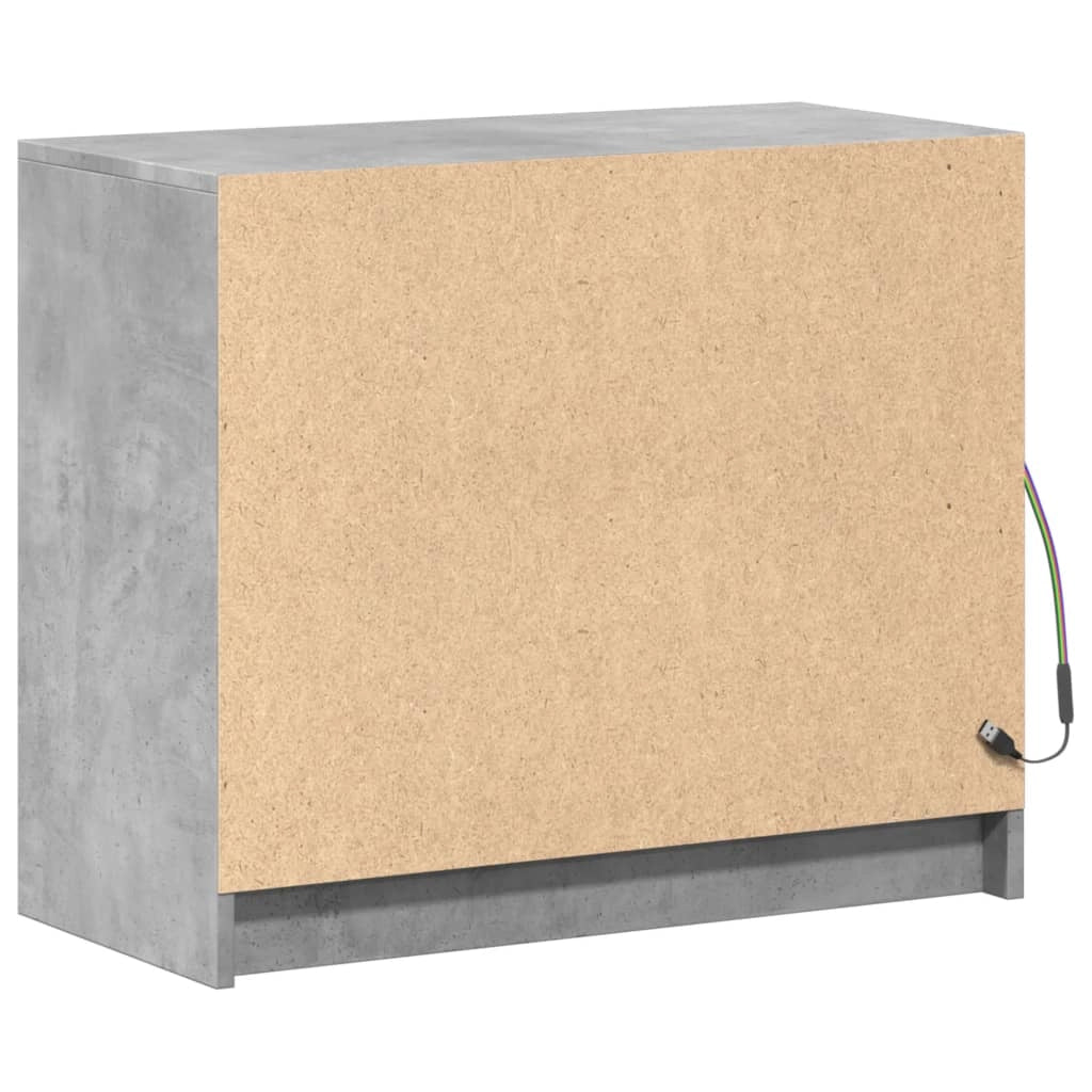 Buffet credenza cassettiera mobiletto mobile contenitore organizer per cucina soggiorno salotto con illuminazione a LED 72 x 34 x 61 cm legno ingegnerizzato grigio 02_0029806