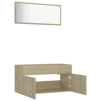 Set Mobili da Bagno 2 pz Rovere Sonoma in Legno Multistrato 804803