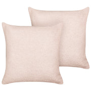 Set di 2 cuscini decorativi Rosa Boucle 45 x 45 cm fodera rimovibile con cerniera Accessori decorativi Boho