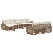 Set Divano da Giardino 10 pcs Beige e Bianco Crema polyrattan 3435552