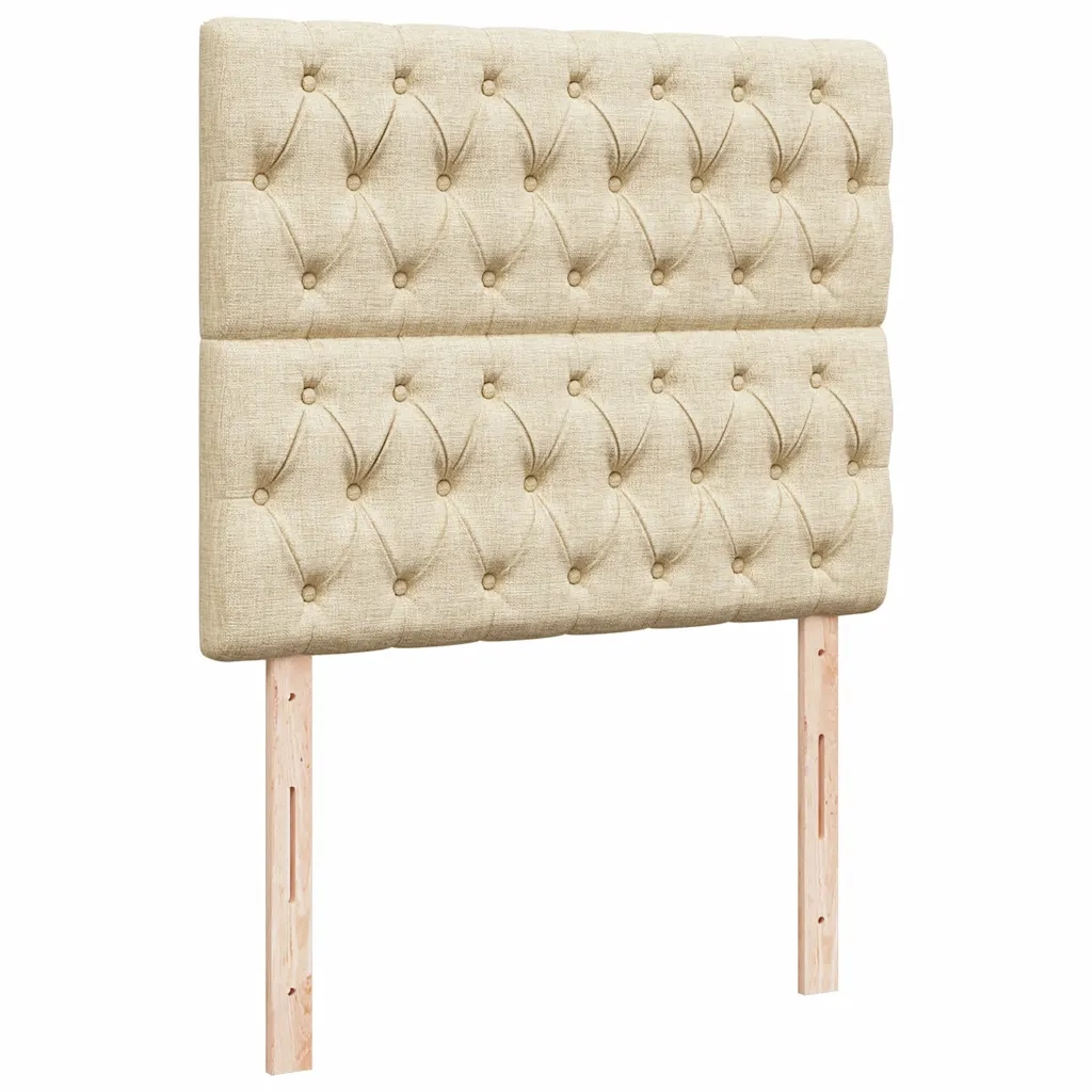 Struttura Letto Pouf con Materasso Crema 120x200 cm in Tessuto 3314084