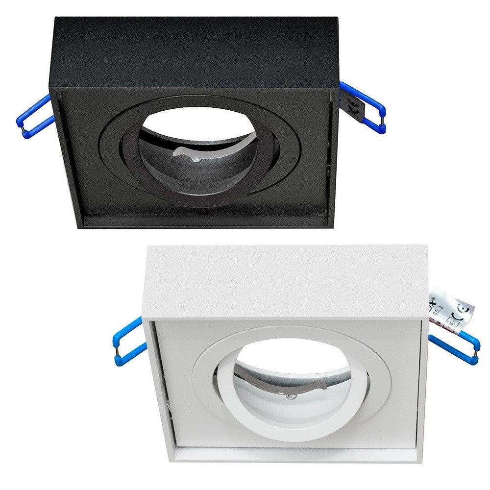 Trade Shop - Portafaretto Quadrato Orientabile Incasso Esterno 85mm Luce Lampade Led Gu10 Gu5.3 -