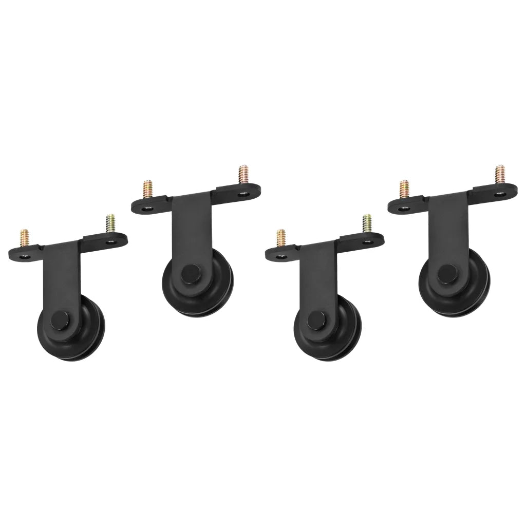 Kit di Binari per Porte Scorrevoli 2 pz 200 cm in Acciaio Nero 3059843