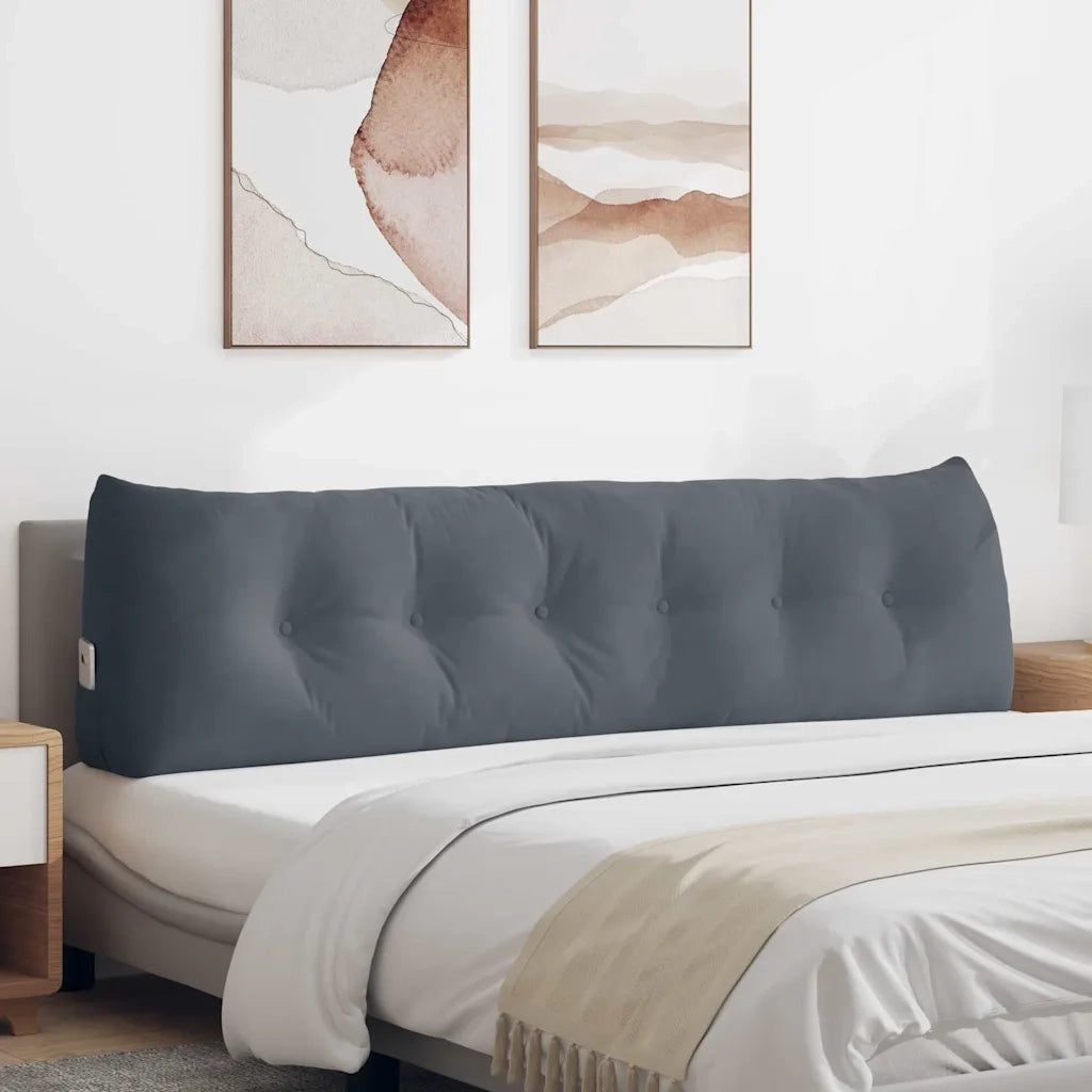 Cuscino per Schiena Grigio scuro 180 x 24 x 50 cm Velluto 42014575