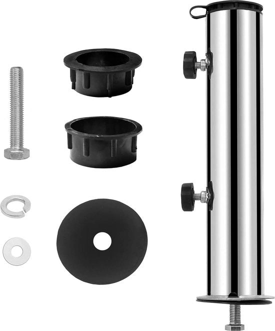 Supporto per ombrellone universale per base di pietra granito da 30/40kg - acciaio inox - costruzione stabile per piede di ombrellone