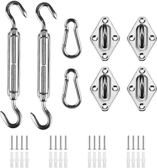 Kit di attacco per ombrellone solare - 5 pezzi - Acciaio inox 304