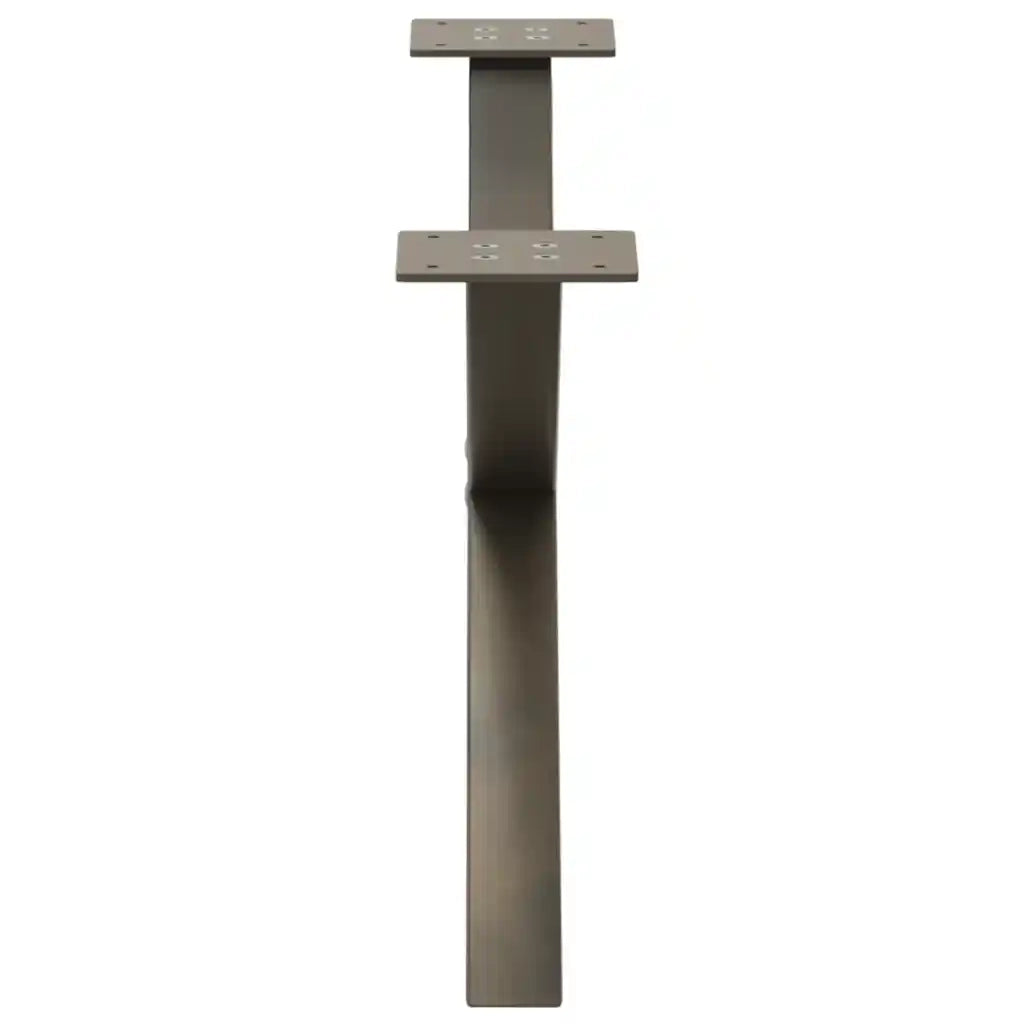 Gambe per Tavolino da Caffè a Forma di X 2 pz Acciaio Naturale 70x(30-31) cm Acciaio 4012887