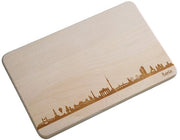 Pannello da Colazione con Profilo di Berlino | Piatto da Colazione in Abete | Piatto da Taglio in Legno | Regalo Inciso | Piatto da Colazione (Dimensioni Standard S (22x14x1cm), Primo senza Incisione Personalizzata)