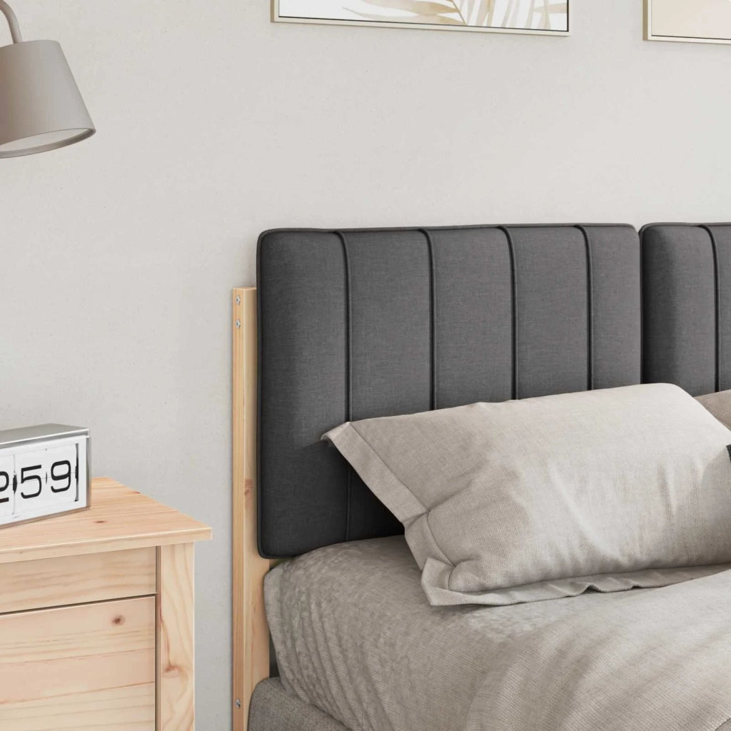 Testiera imbottita Marrone e grigio scuro 120 cm Pino massello