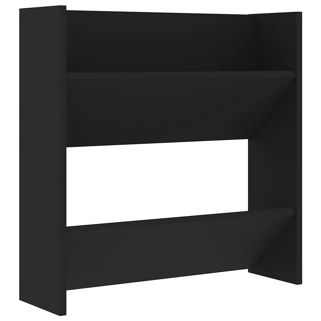 Scarpiere a Muro 4 pz Nero 60x18x60 cm in Truciolato