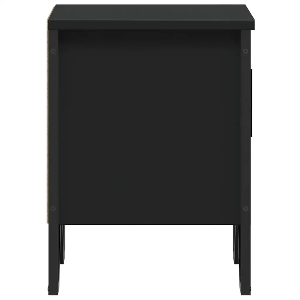 Set di 2 Comodini | Armadio da Notte | Mobiletto da notte Neri 40x30x40 cm in Legno Multistrato