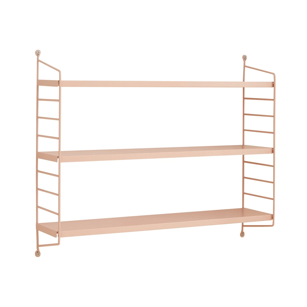 Set di 4 Scaffali da Parete Strängnäs a 3 Ripiani Regolabili  50 x 60 x 15 cm Acciaio Beige Pesca [en.casa]