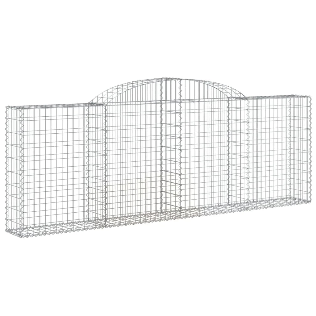 Cestini gabbioni recinzione a gabbia muro di contenimento ad arco 20 pezzi 300 x 30 x 100/120 cm ferro zincato argento 02_0040617