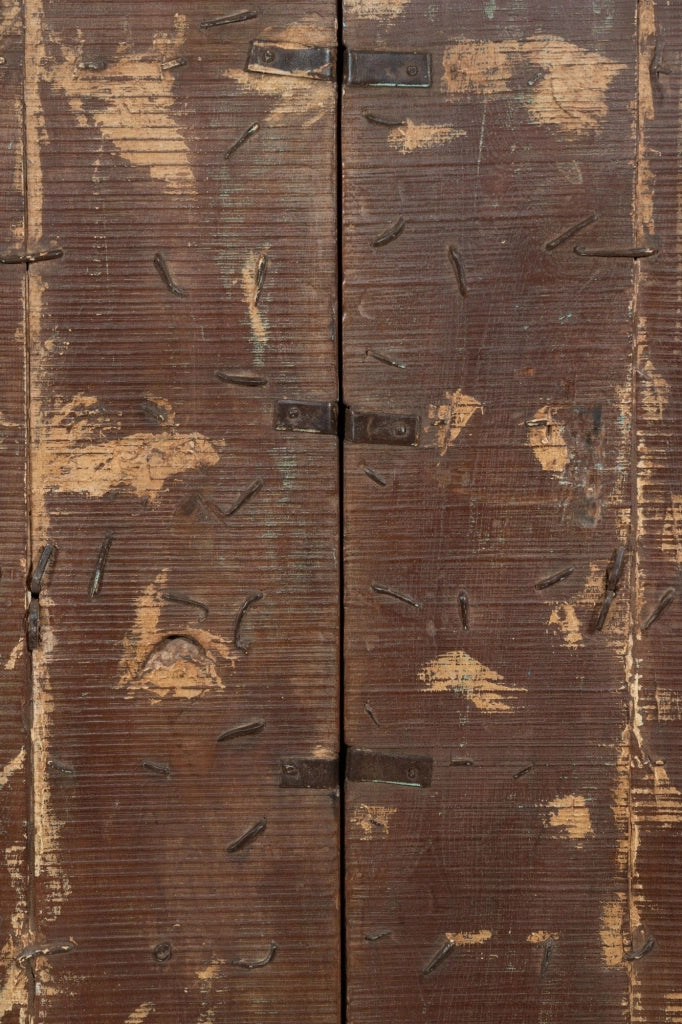 Biscottini Porta portone in legno massello e ferro da interno o da esterno vecchia e antica medievale