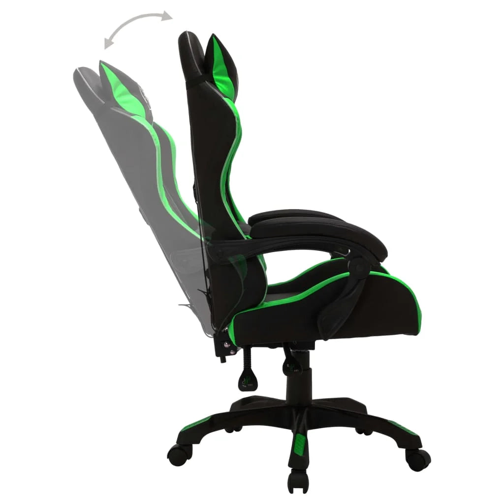 Sedia girevole da ufficio/studio/videogioco con illuminazione LED RGB e similpelle multicolore 02_0024215