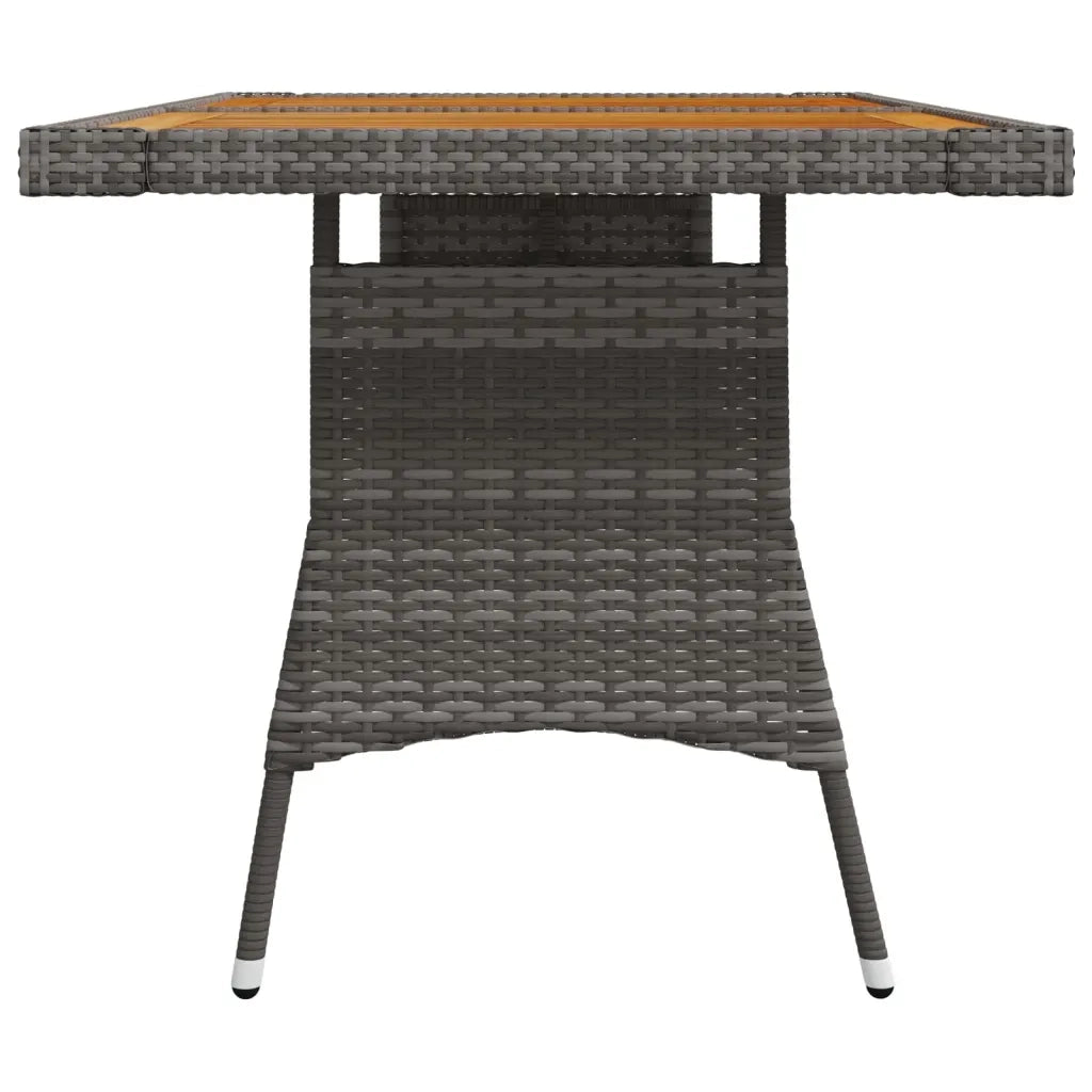 Tavolo Giardino | Tavolino da esterno Grigio 130x70x72cm Polyrattan e Massello Acacia