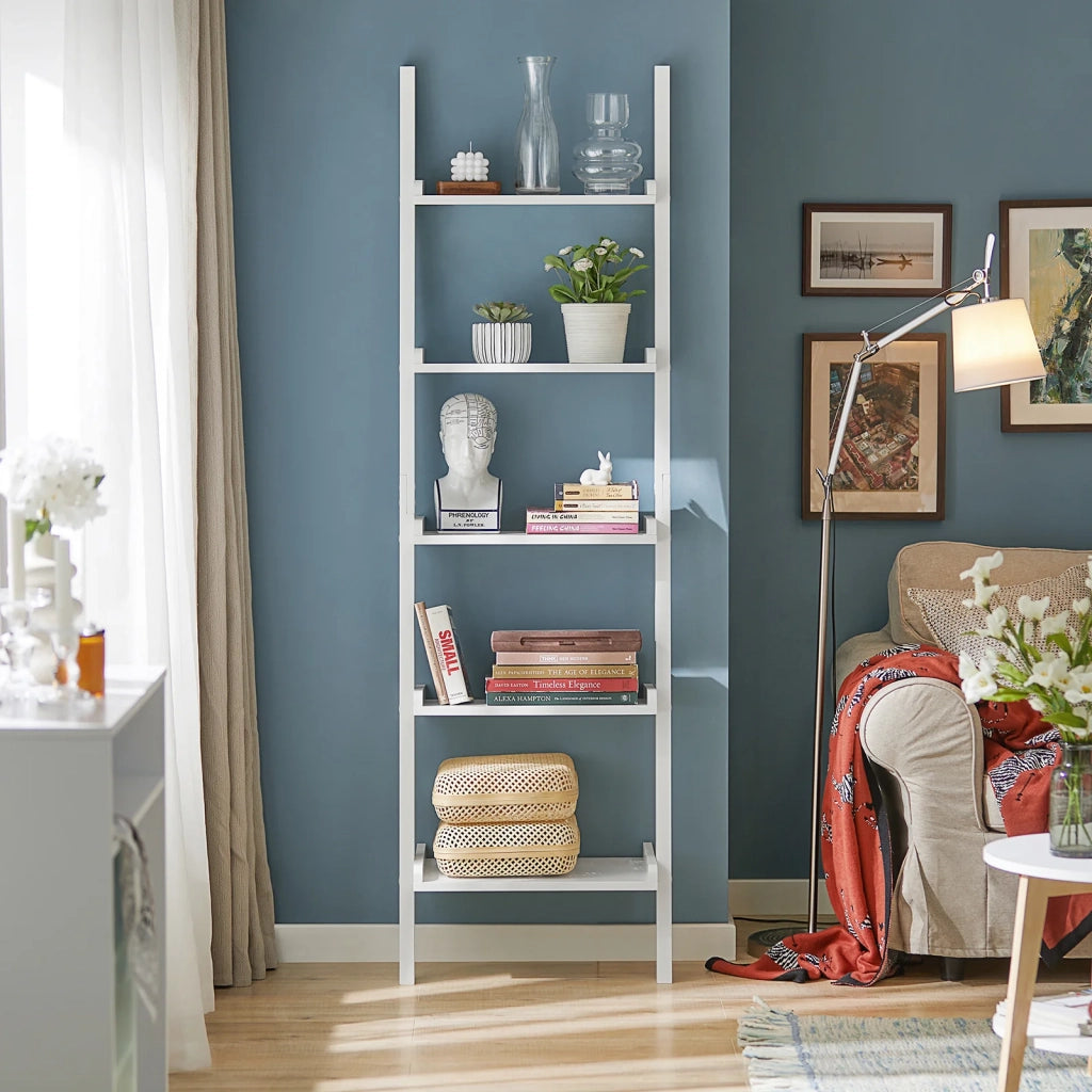 Scaffale a scala,Librerie, Scaffale da angolo Bianco FRG17-W