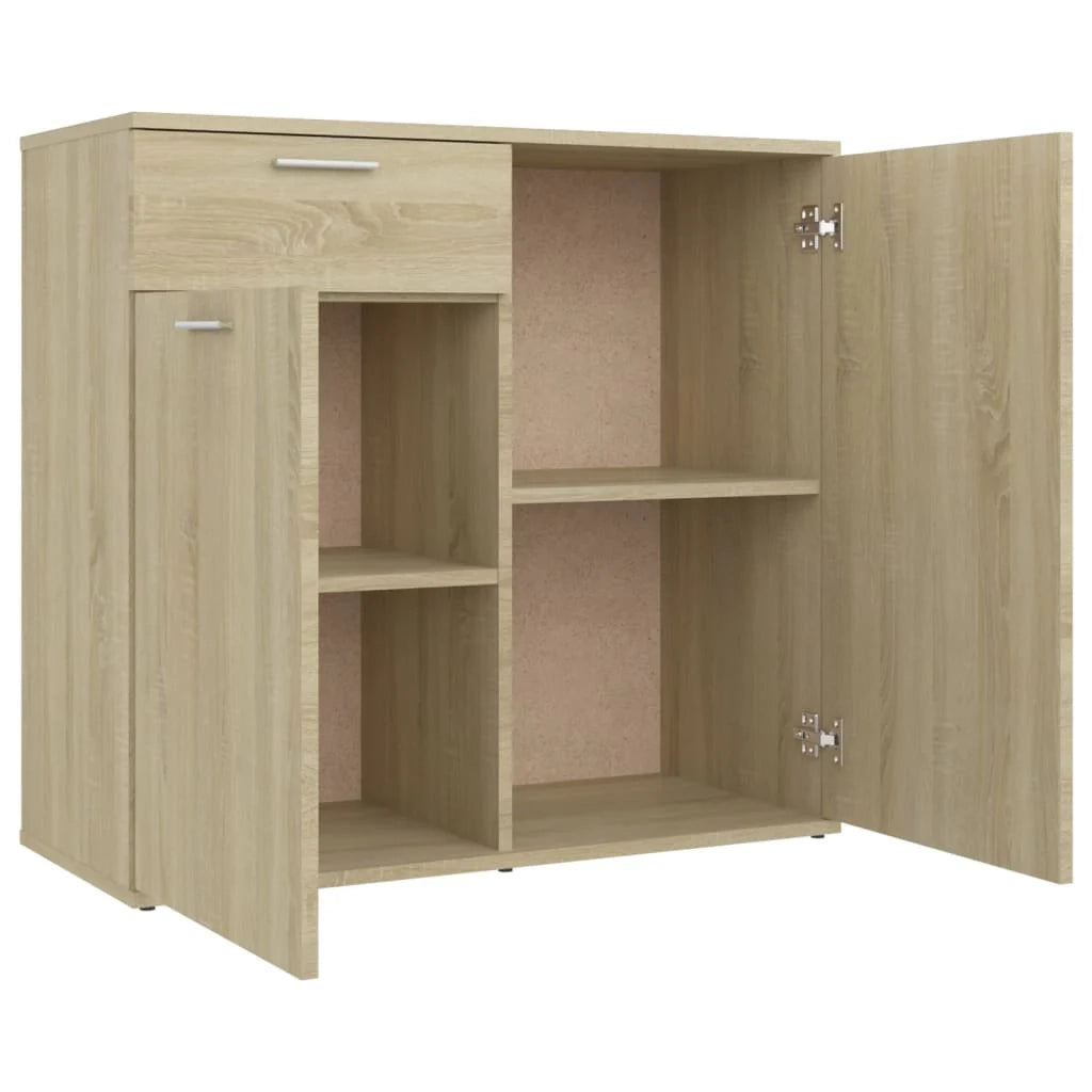 Buffet credenza cassettiera armadio mobile contenitore organizer cucina soggiorno rovere Sonoma 80 x 36 x 75 cm legno ingegnerizzato marrone 02_0031720