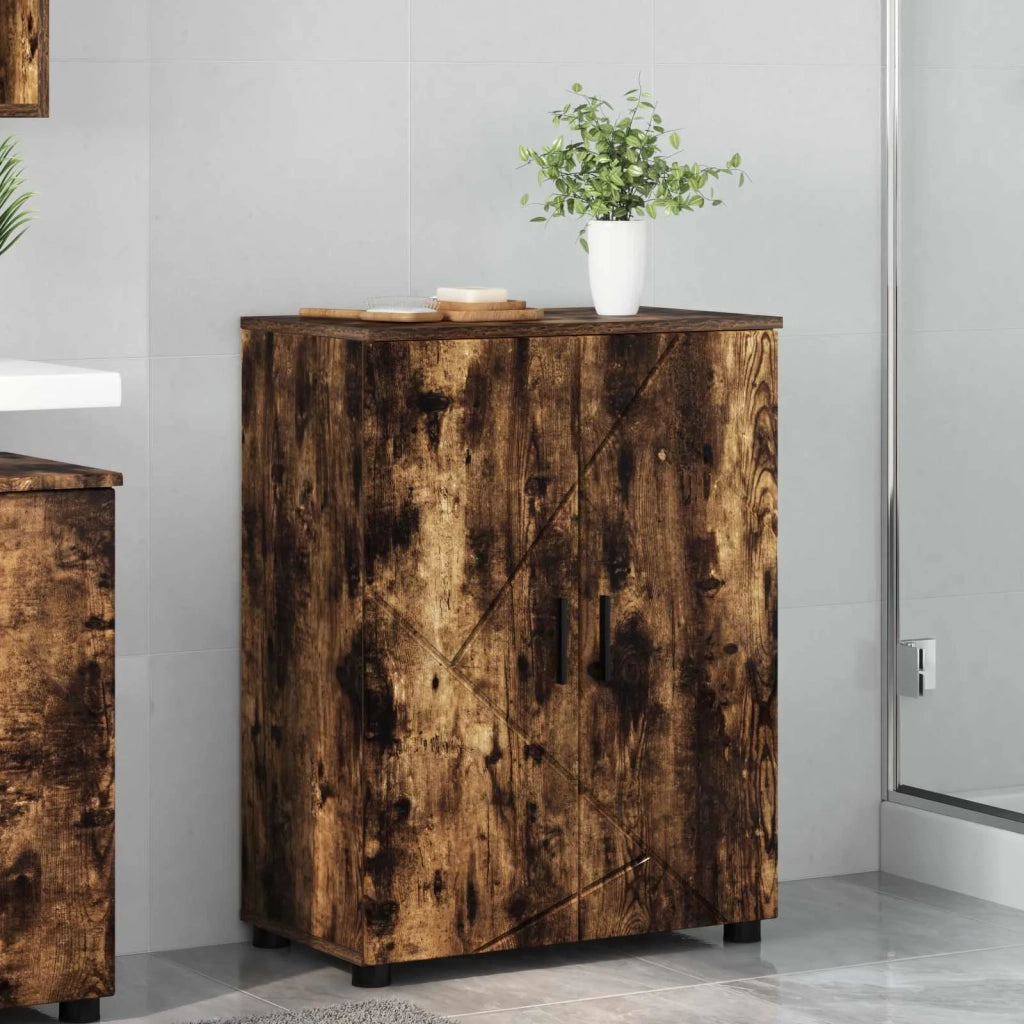 Mobile da Bagno con archiviazione Rovere fumé 60 x 35 x 80 cm 883309
