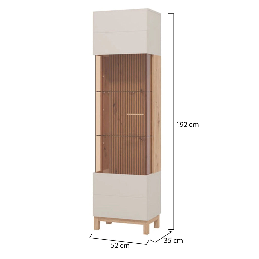 Mobile Espositore Usseaux, Vetrina 4 Ripiani, 51.5x35x191.5h cm Marrone