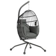 Poltrona sospesa girevole ¨C Zephmum ¨C 120x88x192cm, grigio scuro