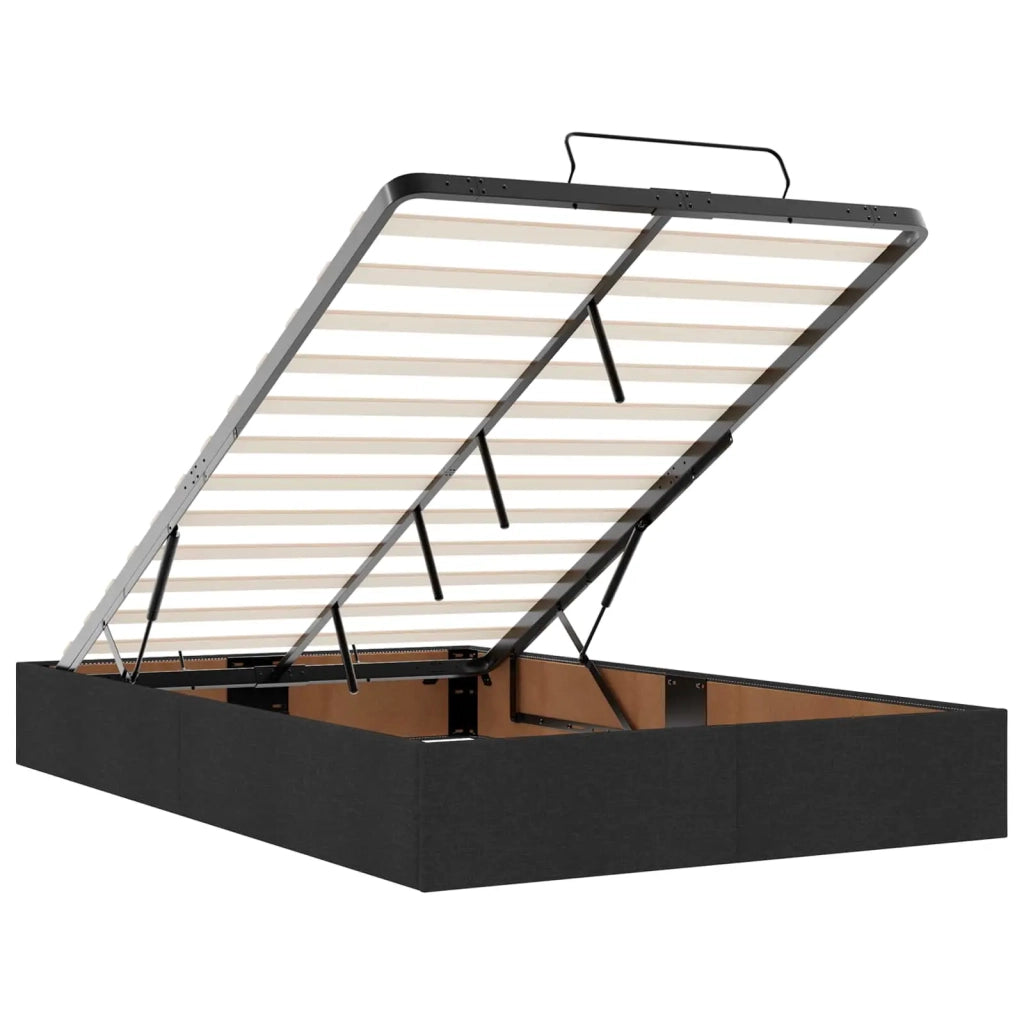 Letto ottomano con materasso Nero 120 x 190 cm Tessuto 3456228
