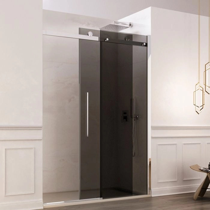 Box doccia Cristallo 8 mm frameless - 1 lato apertura scorrevole fume' anticalcare - Misura: 120 x h195 cm