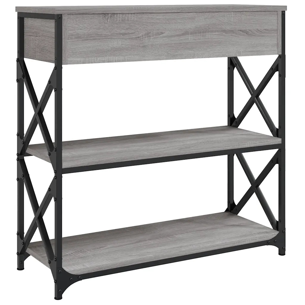 Tavolino Consolle Grigio Sonoma 75x28x75 cm Legno Multistrato 834198