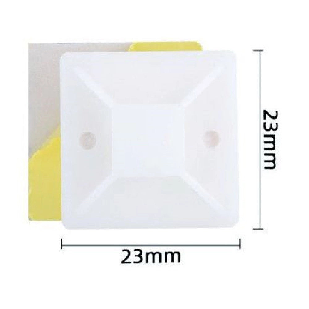 Trade Shop - Set 16 Pezzi Basi Per Fissaggio Passante Fascette Supporto Adesivo 23x23mm 57189 -