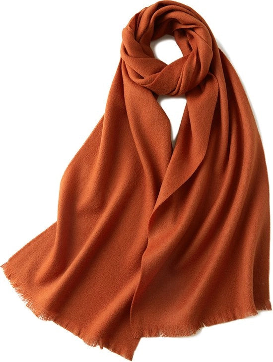 Sfida autunnale e invernale sciarpa calda e soffice sciarpa calda e leggera sciarpa in lana a tessuto unisex (32x190cm) - arancione
