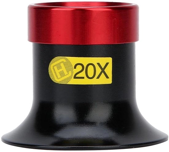 Vergrootglas 20X - Ideale Scelta per la Riparazione di Orologi - Rosso - Occhialino di Ingrandimento - Adatto per Gioielli - Compatibile con Orologi