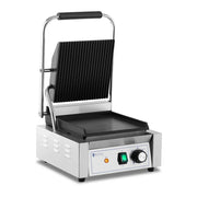 Piastra elettrica professionale per panini tostapane piastra scanalata e liscia 1800 watt acciaio inox 14_0004011
