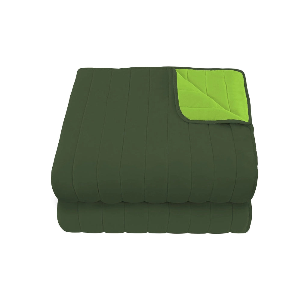 Trapuntino Doubleface Matrimoniale 100gr Verde Mela/Verde Scuro