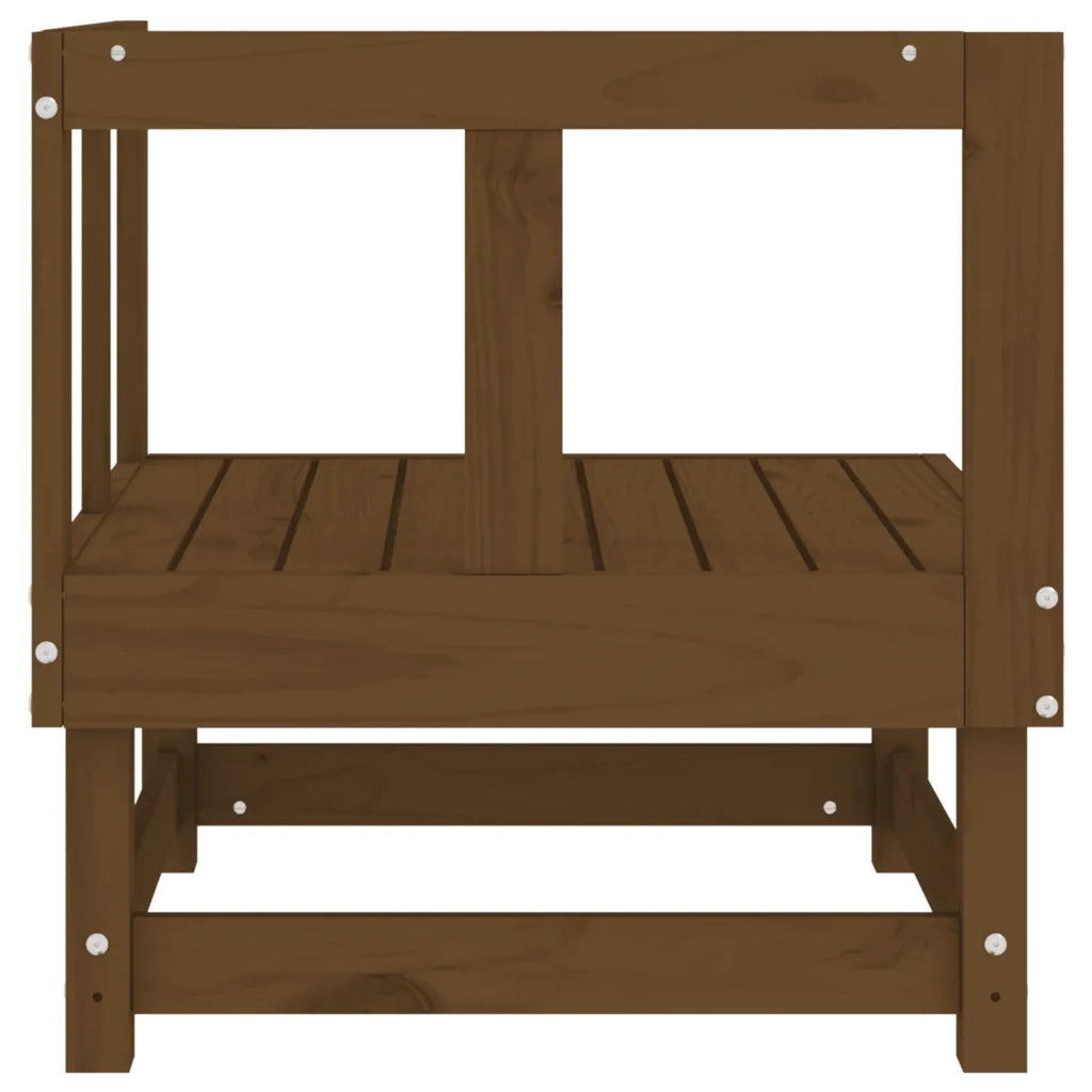 Divano Angolare da Giardino Marrone Ambra Legno Massello Pino 825369