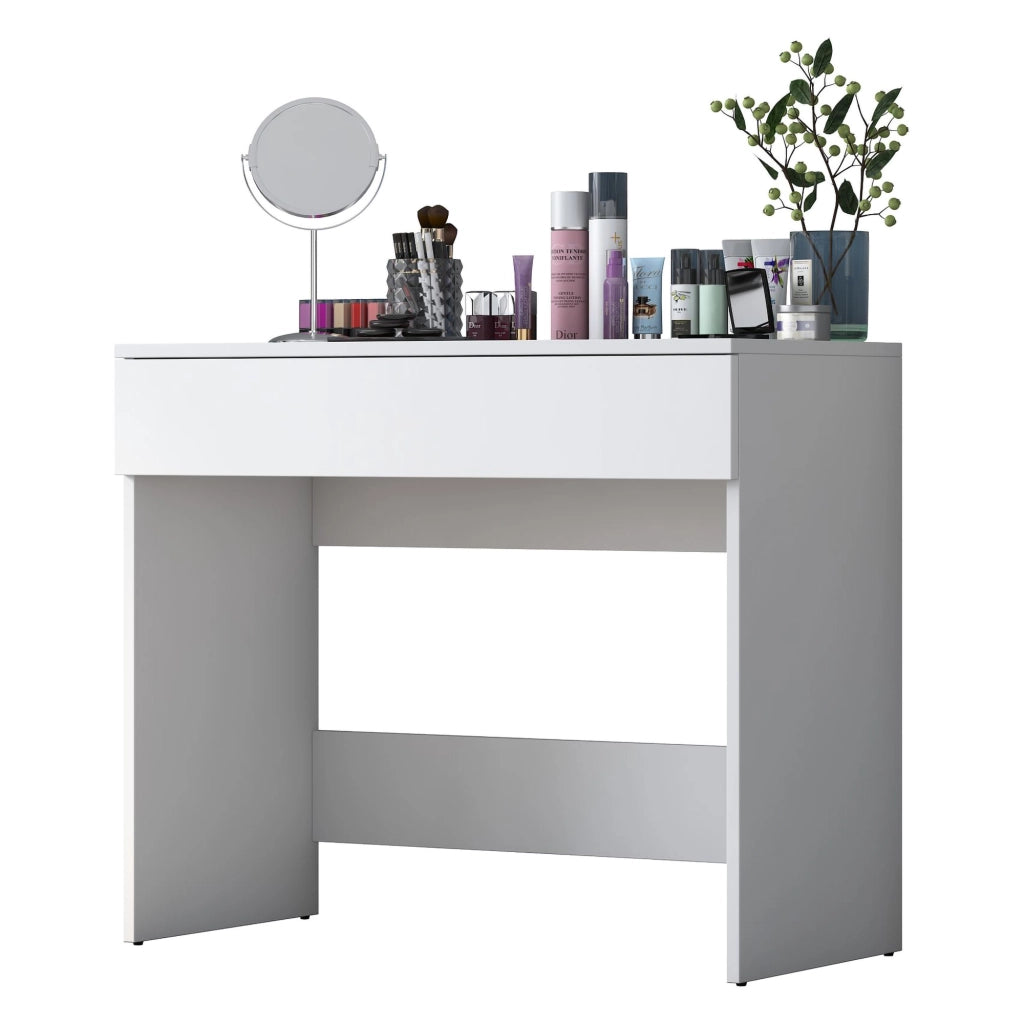 Mobile da Trucco Fele, Toeletta Specchio Incluso, 90x45x77h cm Bianco