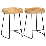 Sgabelli da Bar Gavin 2 pz in Legno Massello di Mango cod mxl 73299