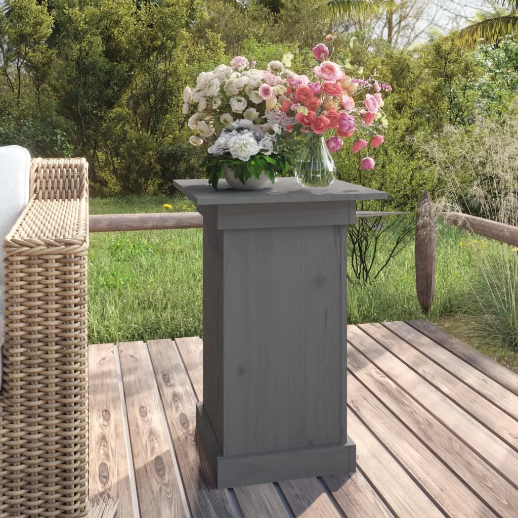 Portafiori | Sostegno per piante grigio 40x40x60 cm in Legno Massello di Pino