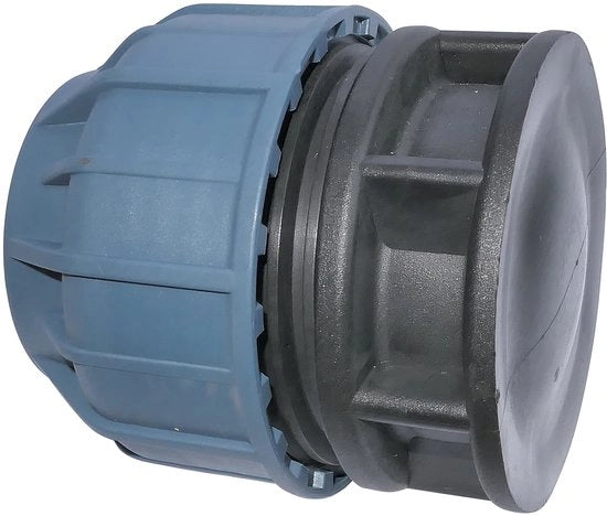 Fissatore di compressione con maniglia ergonomico - Estremità di fine della linea - Diametro 40mm tubo - Polipropilene - PN10 - Sistema di trattamento idrico - Knelplug con sistema di trattamento idrico