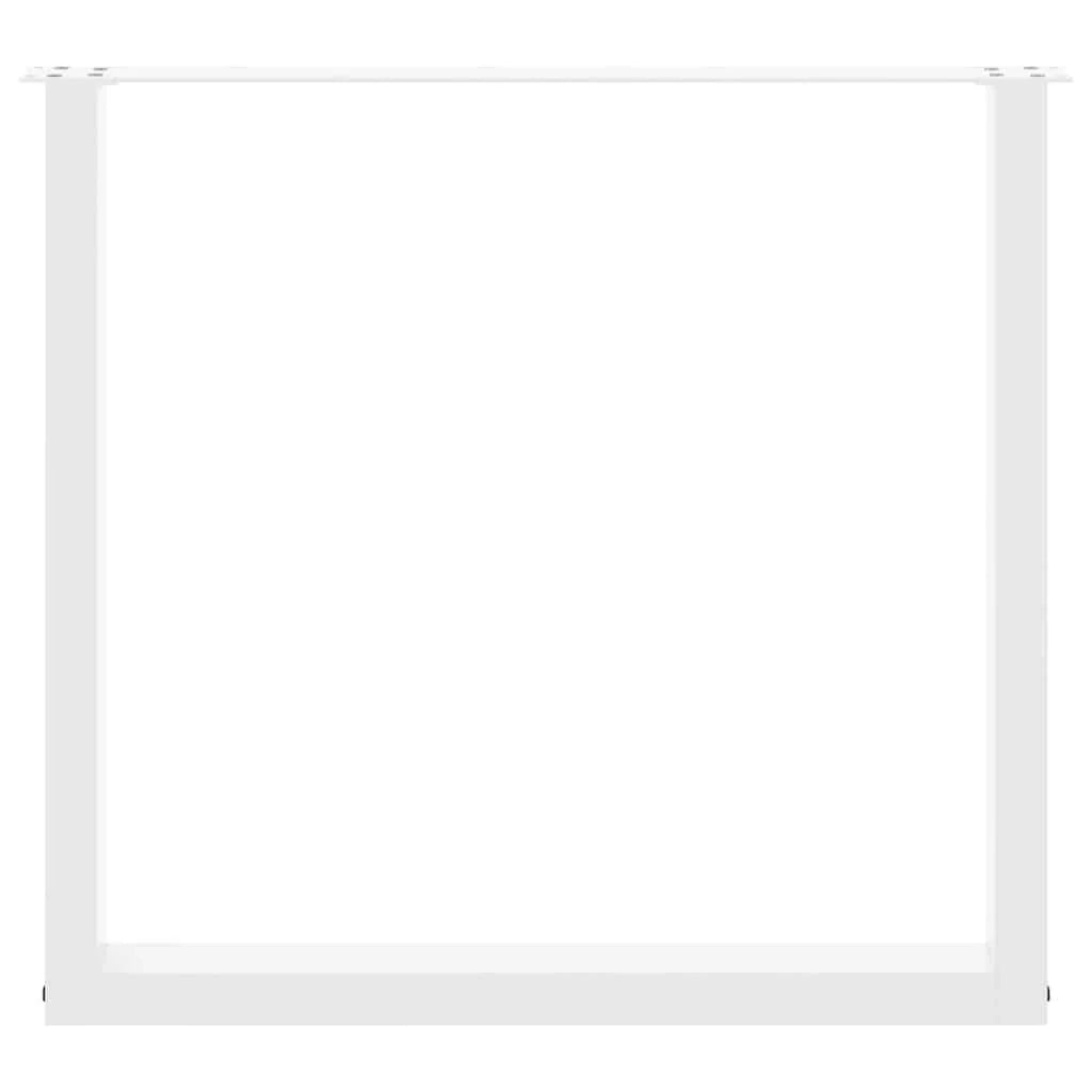 Set di 3 gambe moderne per tavolo da pranzo a forma di U 80 x 73 cm con piedini regolabili acciaio bianco 02_0057445