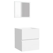Mobiletto da bagno con specchio pratico 41 x 38,5 x 45 cm moderno mobile contenitore a parete in legno bianco 02_0047830