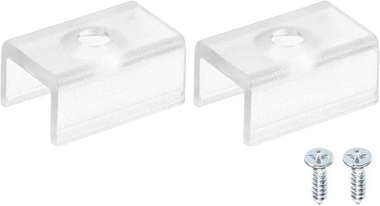 Accessori per Striscia LED - Clip di Montaggio - Supporto - 20 pezzi - Canale di Parete - Impermeabile - Adatto per 9,5mm - 10mm - Striscia LED trasparente - Illuminazione - Bianco.