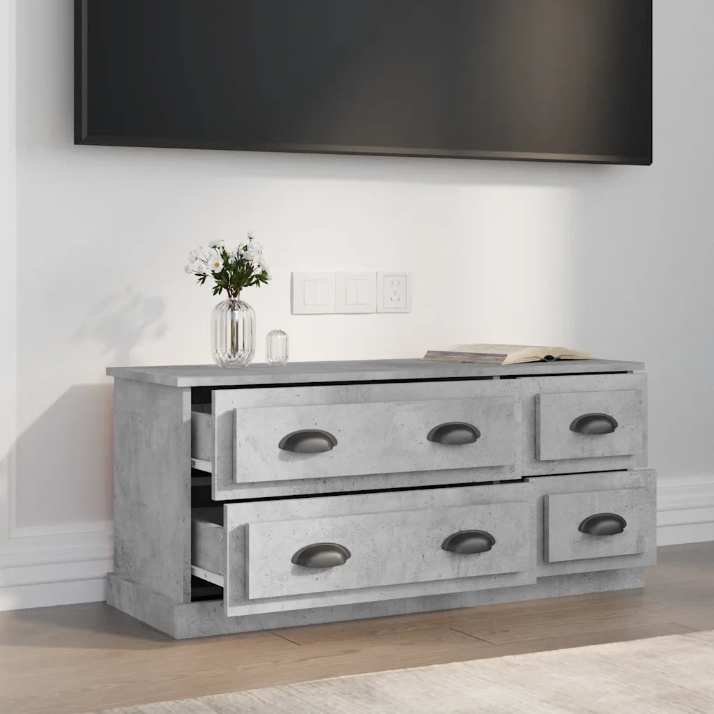 Mobile Porta TV-Mobile per TV-Credenza TV Grigio Cemento 100x35,5x45cm Legno Multistrato 140137
