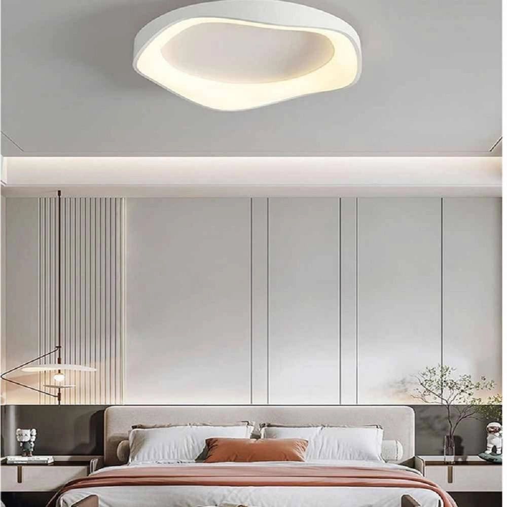 Trade Shop - Plafoniera Led A Onda Bianca 38 W Ultra Moderna Tre Colorazione Di Luce C53-b3c -