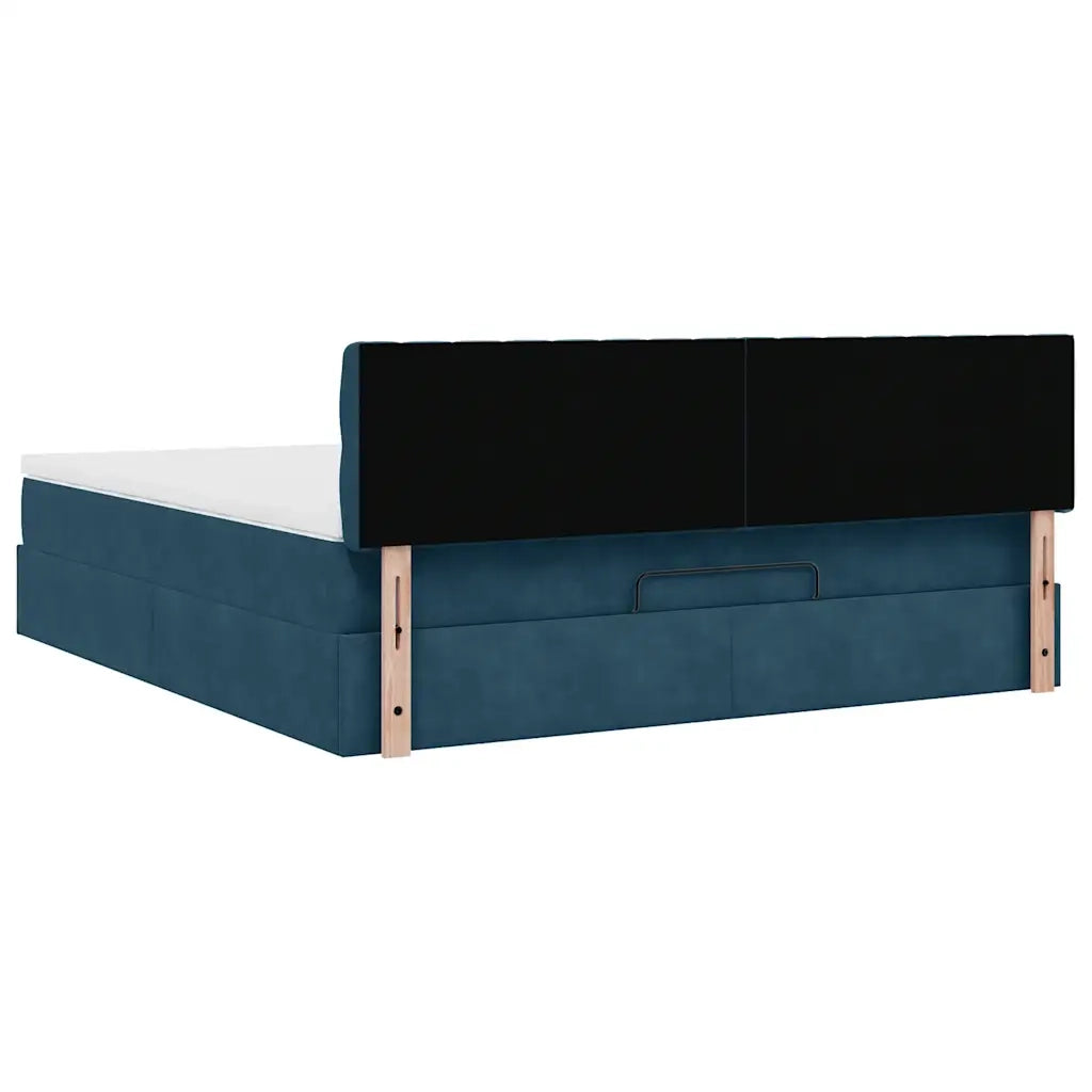 Struttura Letto Pouf con Materasso 180x200 cm in Velluto